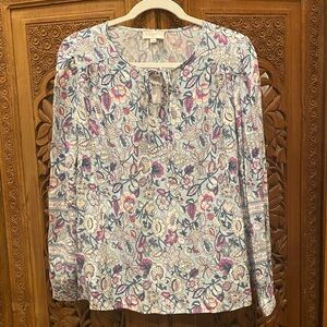 LOFT Multicolor Floral Print Top